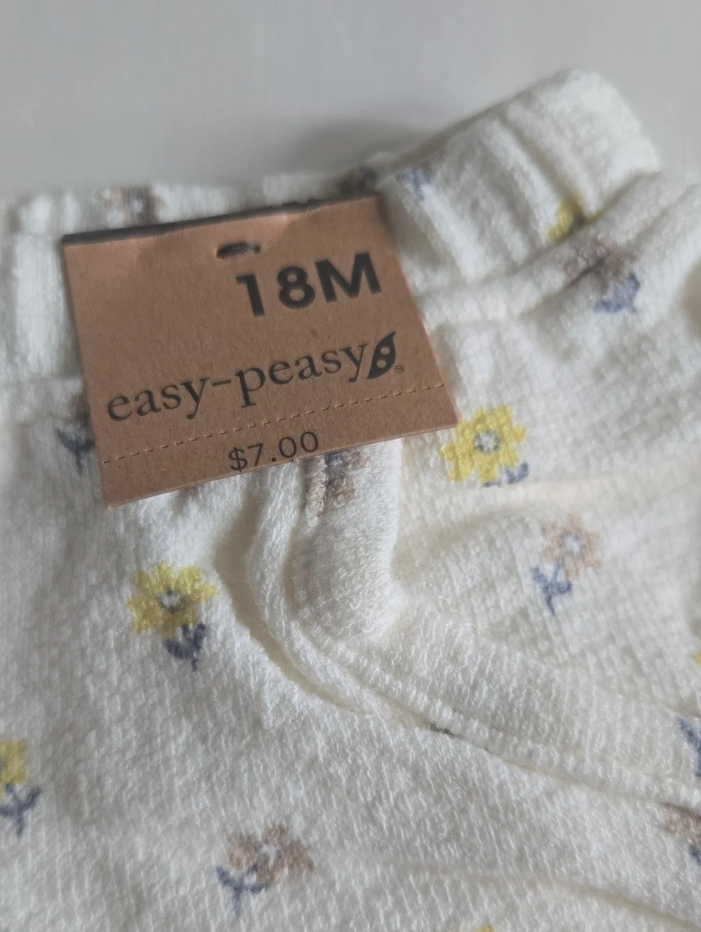 NWT Easy-Peasy Organic Cotton 3-Piece Set 18M Floral Shorts Onesie Tee